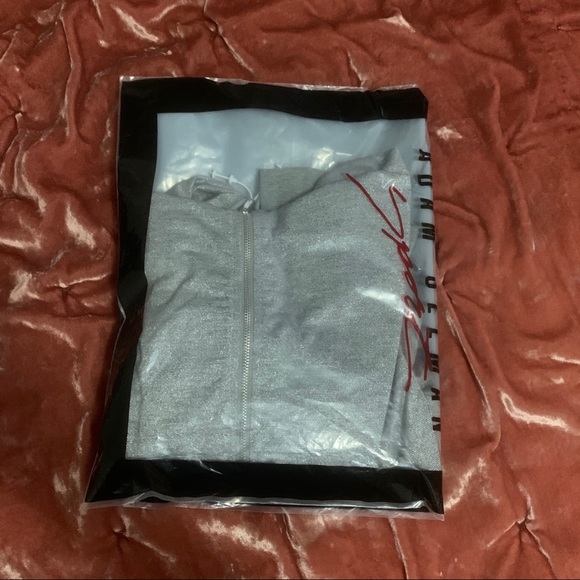 New Adam Selman sport lurex jersey shrunken hoodie in Grey Large - Picture 6 of 6